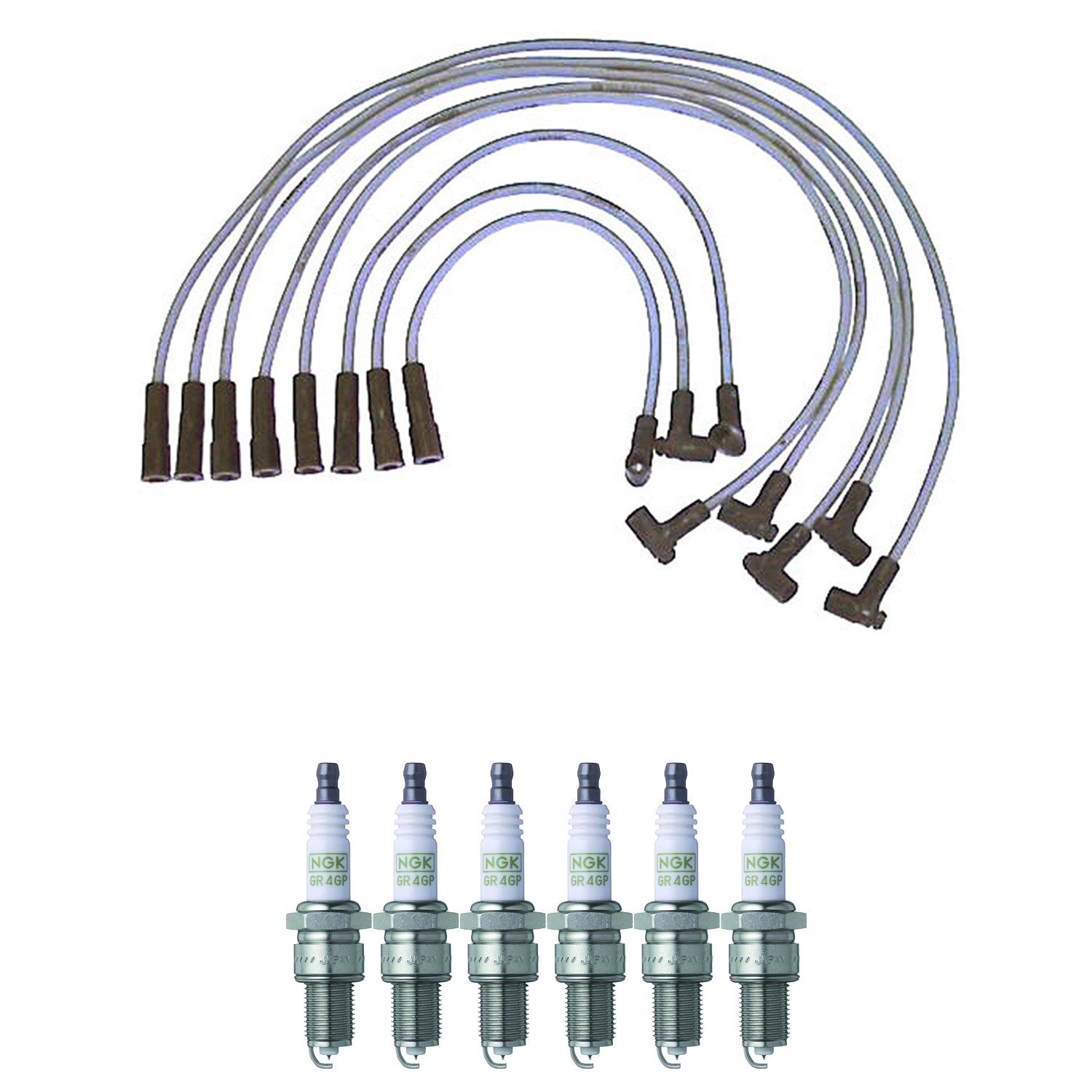 Denso Ignition Wires and NGK Spark Plugs Kit for Cadillac Calais DeVille 8.2L V8