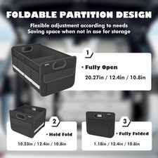 Trunk Organizer, Car Storage, Reinforced Handles, Collapsible Multi-Compartme...