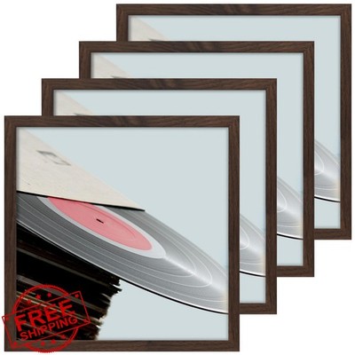 eletecpro 12.5x12.5 LP Frame Walnut Brown 4 Pack