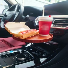 Universal Car ABS Tray Car Desk for Laptop 360 Rotating Wood Cup Holder Table