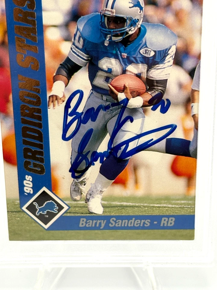 Barry Sanders - Puntuación 1992, Gridiron Stars - PSA Auténtico Automático - Leones, Tarjeta #1 Foto 3 de 4
