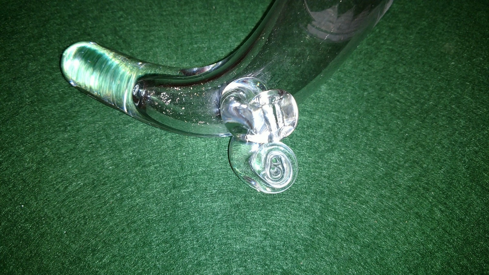 Drinking Glass Boot Shaped with Etched Nautical Clipper Ship 8"