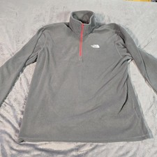 The North Face 1/4 Zip Pullover Men Medium Gray Fleece Mock Outerwear Sweater