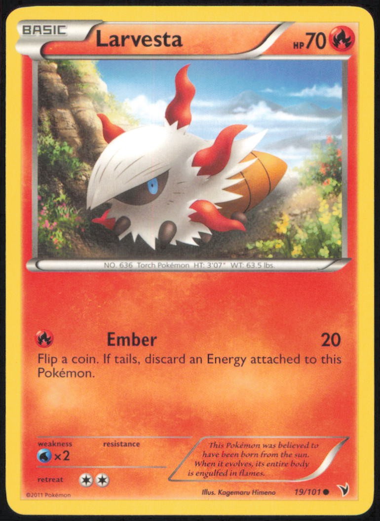 LARVESTA 19/101 COMMON NOBLE VICTORIES POKEMON LIGHTLY PLAYED