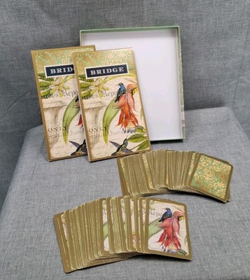 VTG Enchanted Garden Michel Design Bridge Gift Set 2 Deck Cards 2 Score Pads GUC