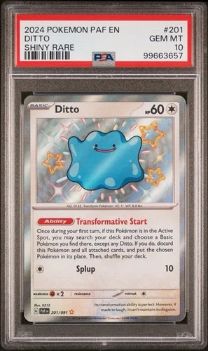 2024 POKEMON PAF EN-PALDEAN FATES SHINY RARE #201 DITTO PSA 10