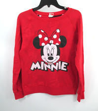 Disney Minnie Mouse Sweatshirt Girls Youth Medium Red Pullover Long Sleeve