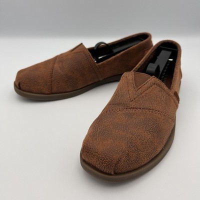 Bobs Skechers Flats Women's 7 Gypsy Chestnut Faux Suede Loafer Slip On Boho