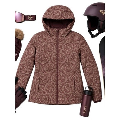 Roxy RARE Metallic Purple Gold Hooded Ski Jacket Women Medium Y2K Rare Coat EUC