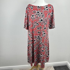 M&S T-shirt dress women’s size 18 red floral summer