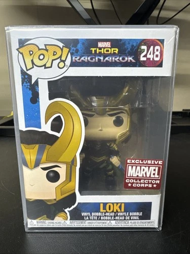 Loki #248 Marvel Thor Ragnarok Collector Corps Exclusive Funko Pop! w Protector