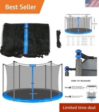 12ft Trampoline Replacement Safety Enclosure Net for 6 Straight Poles - Durable