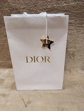 Authentic Dior White Pebble Shopping Gift Luxury Bag 15"x10"x5" With Gold Star