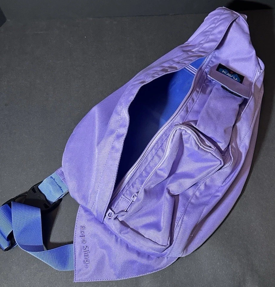 KAVU Rope Sling Crossbody Bag Adjustable Strap Purple - Image 3 of 4