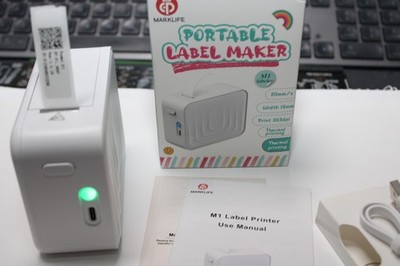 Marklife M1 Tragbarer Etikettendrucker, kabellos, tintenlos, inkl 1 Rolle