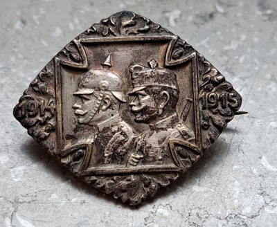 WW1 1914 1915 German & Austro-Hungarian Alliance Commemorative Pin  ...