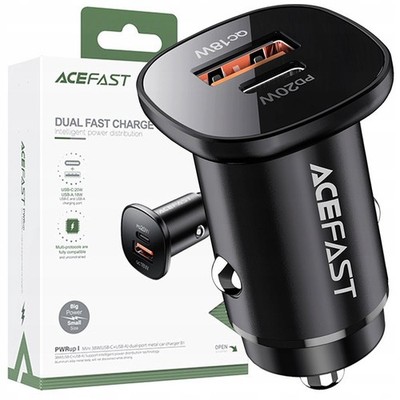 Acefast 38W Kfz-Ladegerät USB-C/USB Schwarz