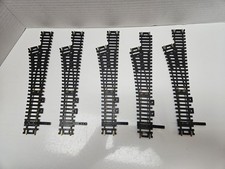 Lot of 5 HO Scale Right Snap Switch Plastic Track Brass Rails Yugoslavia