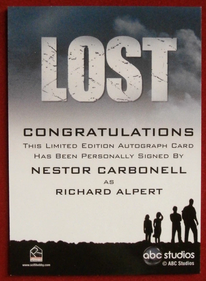LOST - NESTOR CARBONELL - Richard Alpert - Personally Signed Autograph Card 2010 - Image 2 of 2