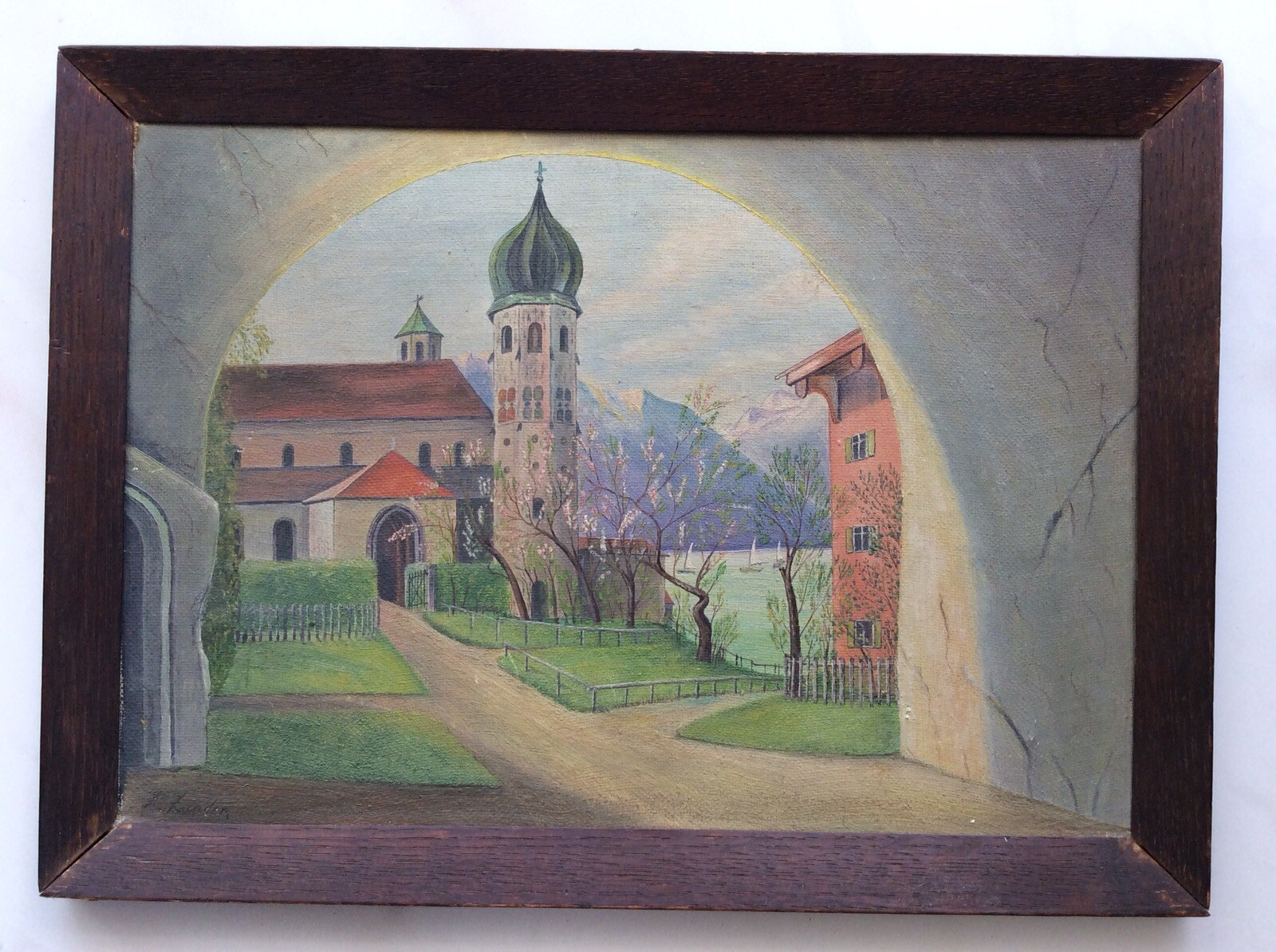 Ölbild auf Platte signiert Zander