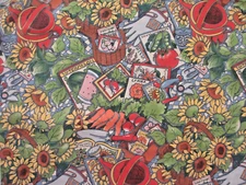 OOP Susan Winget Fabric Traditions 1994 Sunflowers Seed Packets Garden  BTHY