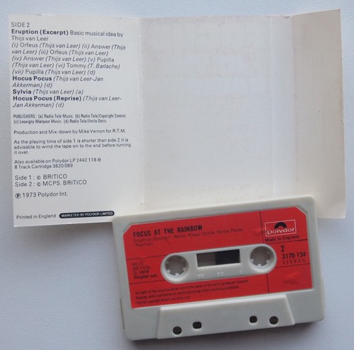 FOCUS - AT THE RAINBOW (POLYDOR 3170134) 1973 UK CASSETTE TAPE HARD PROG ROCK - Picture 3 of 3
