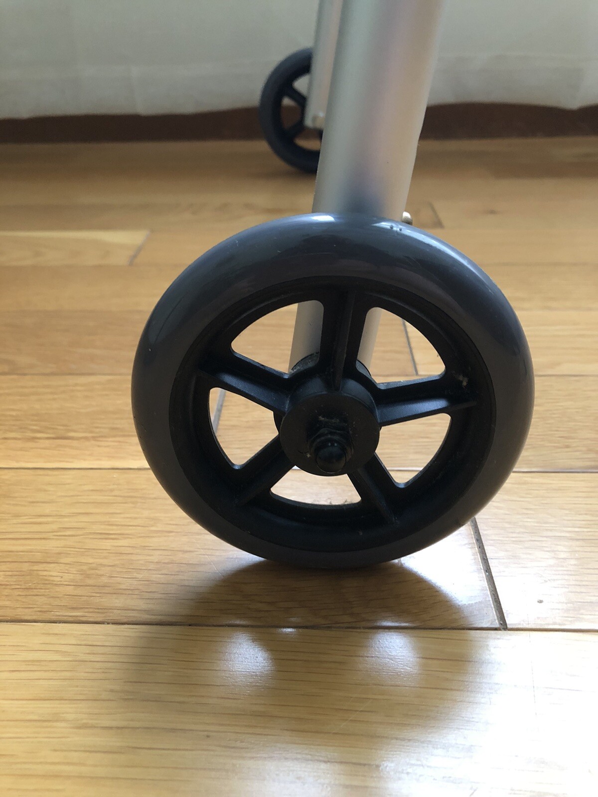 DRIVE DELUXE Trigger Release Folding Walker GRAY 5” Wheels Adjustable Height NWT