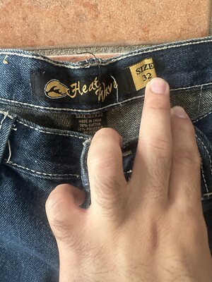 USA古着 HEAT WAVE デニムパンツ buggy ワイド 38 y2k USA 古着 ジルボー デニムパンツ アメカジ ワイド buggy Y2K