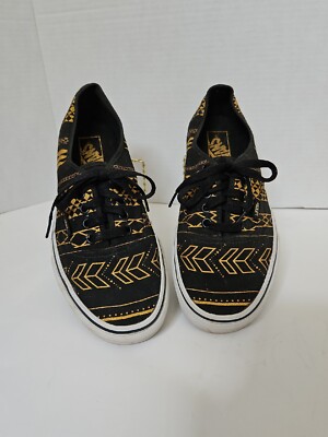 Vans Black and Gold Aztec Print Sneakers Very Good Condition Womens 