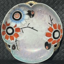 Antique Nippon Toki Kasha Company Candy Dish 1924 Makers Mark Lustreware Flowers