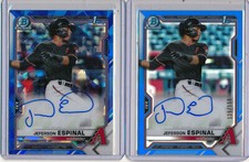 JEFFERSON ESPINAL 2pc 2021 Bowman Chrome 1st Bowman BLUE /150 & Sapphire Atomic