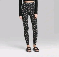 Women's High-Waisted Classic Leggings - Wild Fable - Black Floral