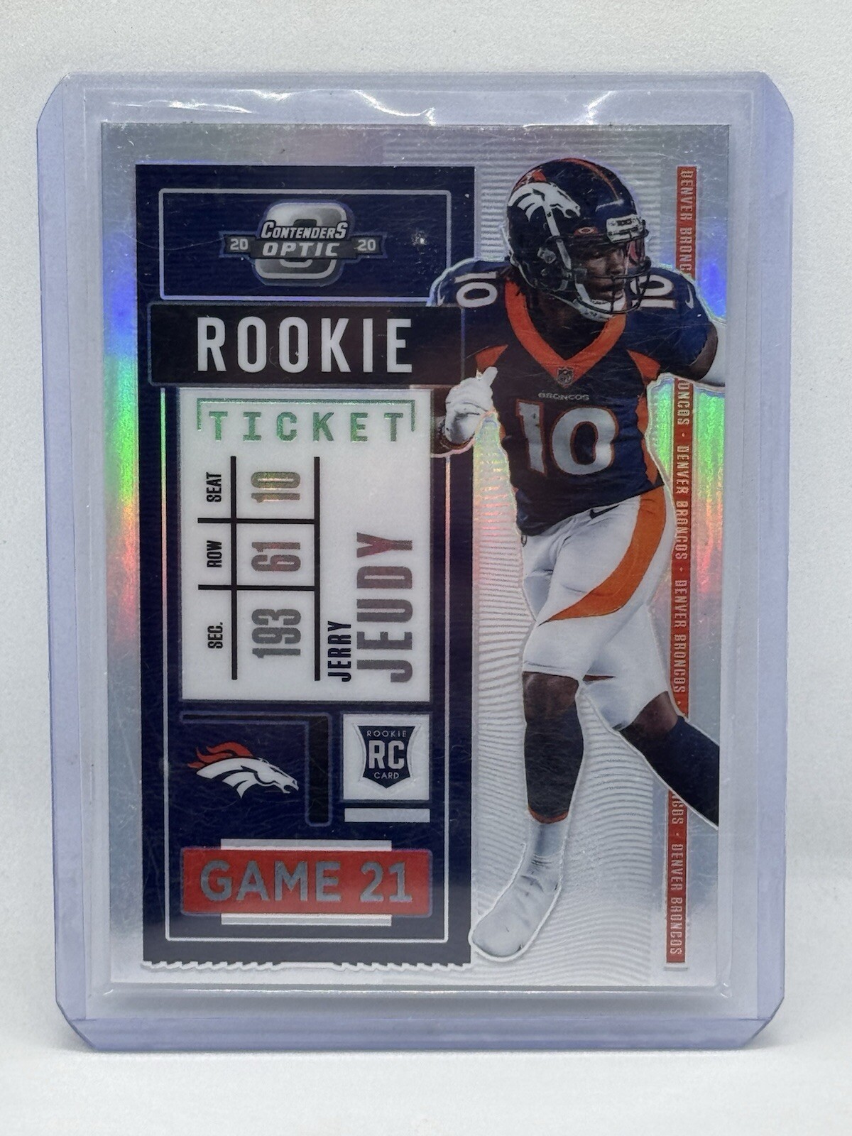 2020 Panini Contenders Optic Rookie Ticket Silver Jerry Jeudy #80 Rookie RC