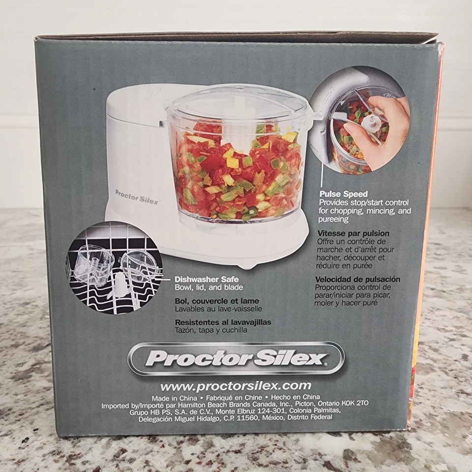 Proctor Silex 72500RY 1.5 Cup Durable Food Chopper Processor, White, New In Box - Image 3 of 4