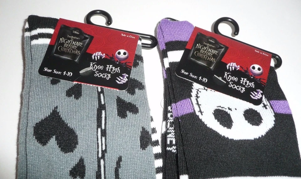 Nightmare Before Christmas Lot of 2 Pairs of Knee High Socks Women's Jack 4-10 - Image 2 of 4