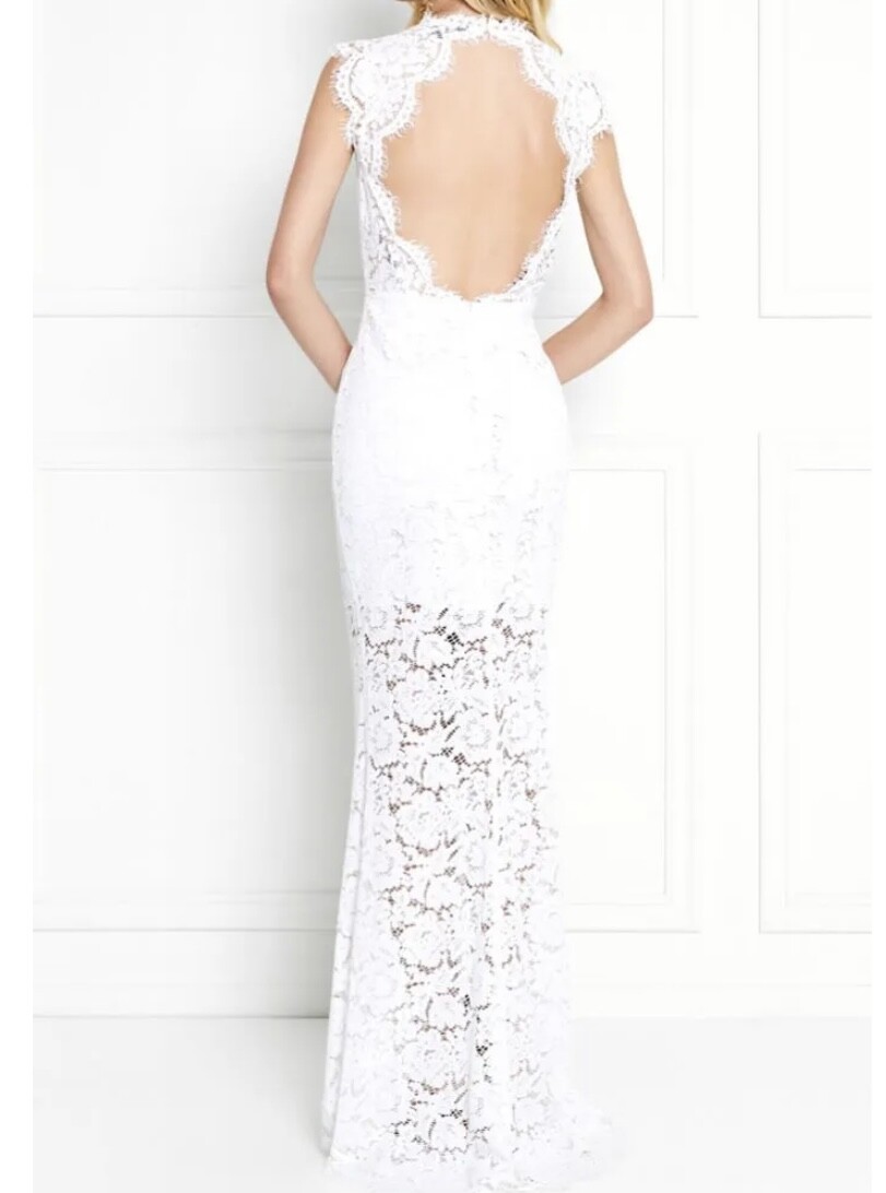 Rachel Zoe wedding dress white sz US 4 open back NWT