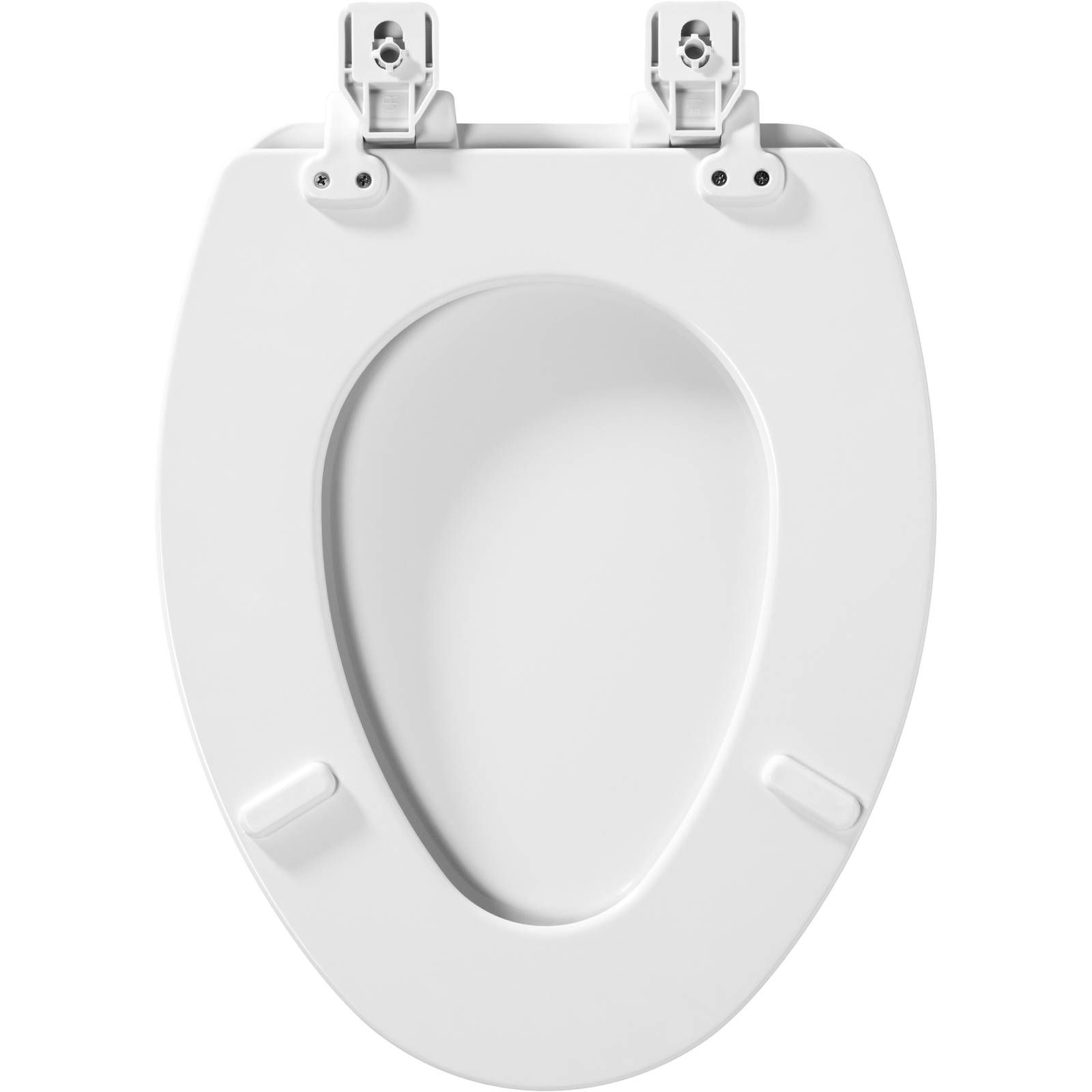 Mayfair Lannon Slow Close Elongated Enameled in White Wood Toilet Seat