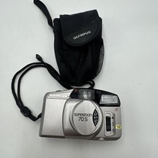 OLYMPUS SUPERZOOM 70S AF QUARTZ DATE 35MM FILM CAMERA W/ CASE - TESTED - EX