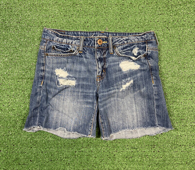 American Eagle Jean Shorts Womens Size Distressed ripped Blue