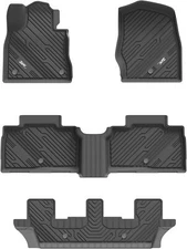 3W Floor Mats Liner For 2020-23 Ford Explorer 7 Seat TPE Rubber Black Waterproof