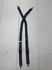 Unbranded Mens Black White Striped Adjustable Suspenders