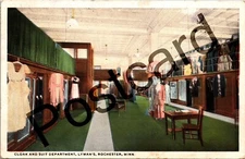 1918 ROCHESTER MN, Lyman's Cloak & Suit Dept, pub Bloom Bros postcard jj073