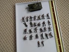 Lot of 25 Vintage Marx Miniature Battle Ground Soldier Figures Plus Patton Tank