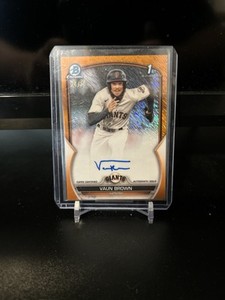2023 Bowman Chrome Vaun Brown 1st Orange Refractor Auto #24/25 Giants