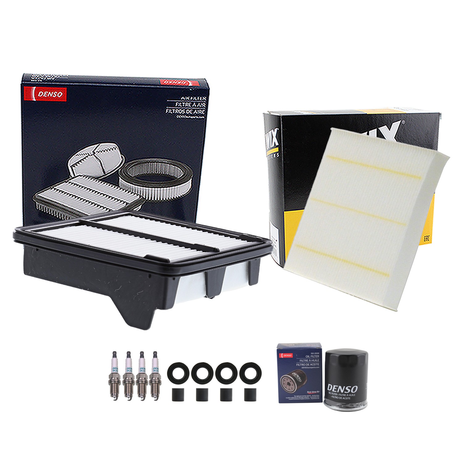 Denso Tune Up Kit NGK 4 Spark Plugs  Boots Kit for Honda Fit 1.5L L4 2009-2013