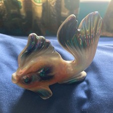 Luster Ware Upright Angel Fish - With Rainbow Sheen Colouring - Unusual