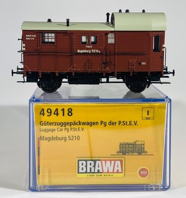 Brawa HO 49418 - Baggage / Luggage Car - P.St.E.V. - Magdeburg # 5210 - New