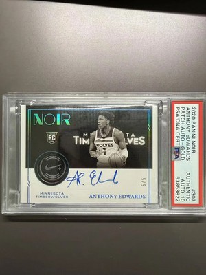 2020-21 Noir Gold Anthony Edwards RC Tag Patch RPA 5/5 PSA AUTH Auto 10 OR24