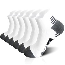 6 Pairs Mens Ankle Socks,Comfort Wicking Breathable Cushioned Running Casual ...