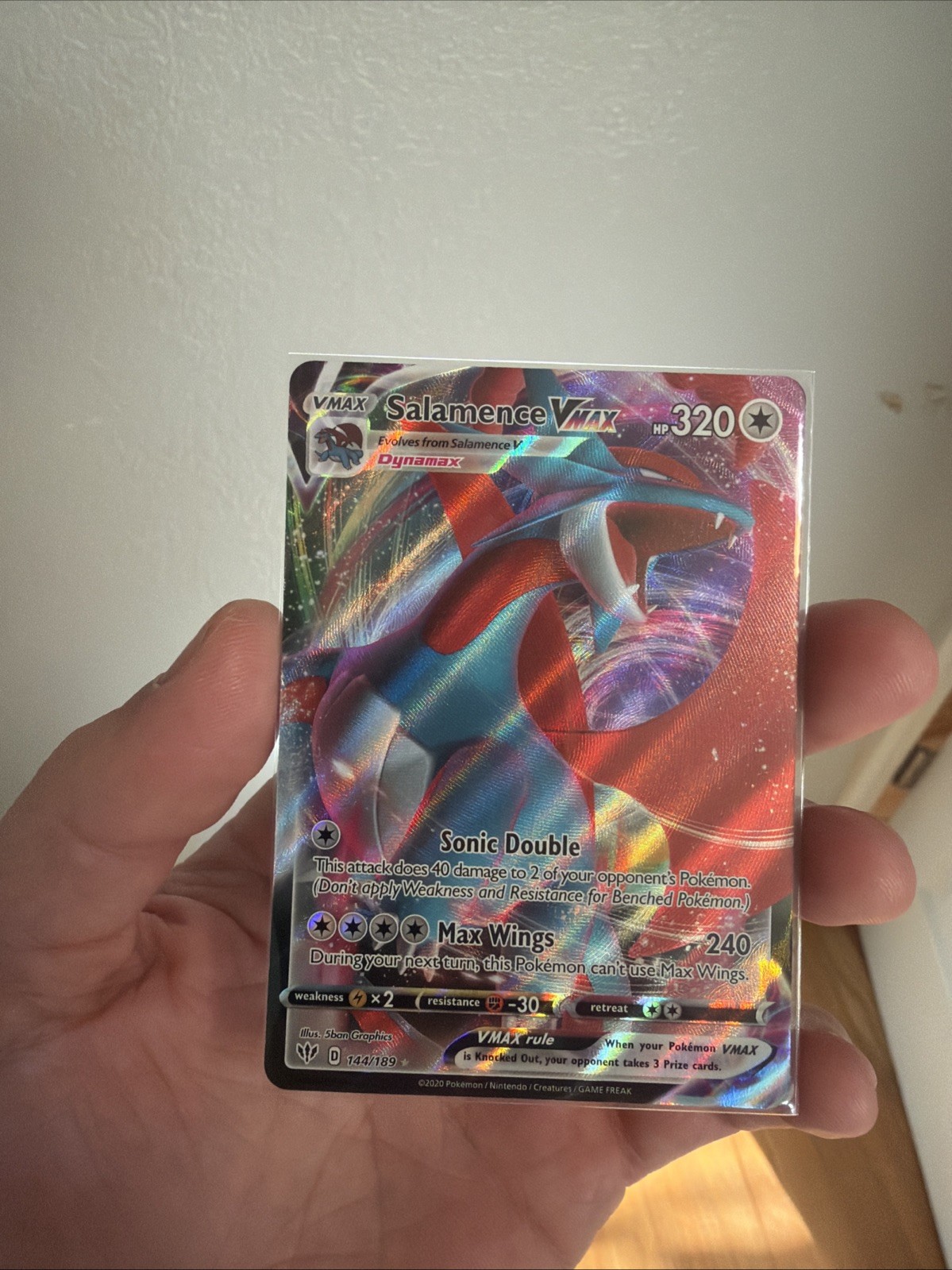 Pokemon Salamence VMAX Darkness Ablaze Ultra Rare Holo TCG Card 144/189